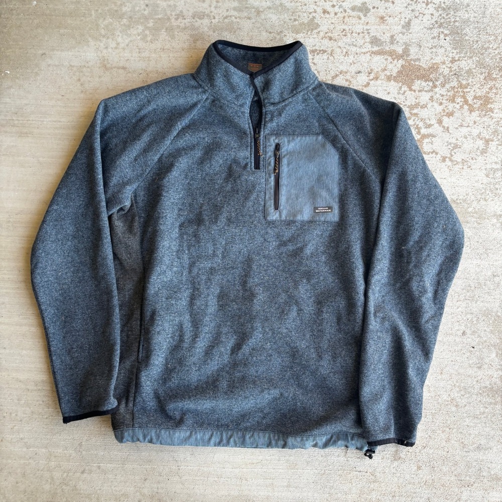 Quiksilver Waterman Mens Fleece Jacket Quarter Zip Pullover Grey Size Medium